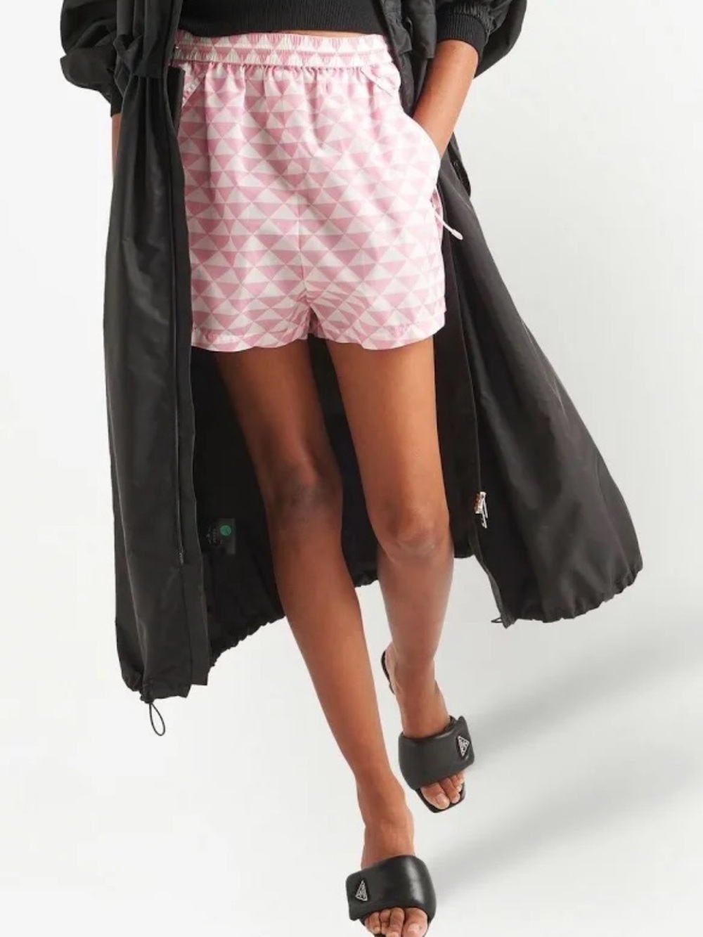 Prada Pink Shorts Geometric Women's Shorts